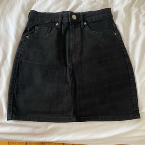 Zara Black Mini Denim Skirt